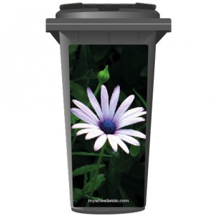 Wild Single Purple Flower Wheelie Bin Sticker Panel